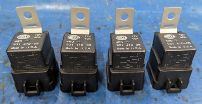 SET Of 4 - Hella Original 12V 40A Relay With Bracket 4RD 931 410-08 Made In USA • 39.98$