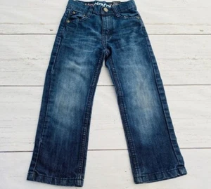 Akademiks Boys Size 5 Jeans Straight Leg Blue w/factory fade Denim 5 pockets  - Picture 1 of 6