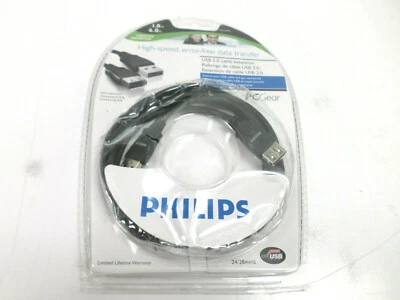 Philips PC1423 USB 2.0 Extension Cable 6 foot  AM / AF Male to Female Computer - Image 1 of 4