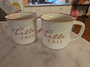 Juego de 2 tazas para cámper Hello Fall 16 oz taza de café blanca granja DW/MW segura - Imagen 1 de 6