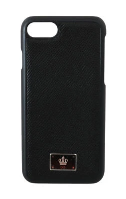 Funda Carcasa Teléfono DOLCE & GABBANA Cuero Negro DG Corona Logo iPhone 7 PVP $200 Foto 1 de 4