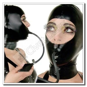 Latex Unisex Hoods Pump Mouth Open Face Cool Wear Masks Customized 0.4mm A109 - Bild 1 von 6