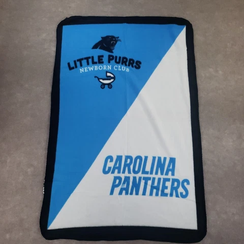 Carolina Panthers Fleece Newborn Baby Receiving Blanket Blue White 44x28 inches Cover