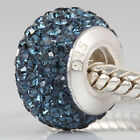 .925 Sterling Silver Crystal Birthstone Charm Bead Fit European Bracelet SS232