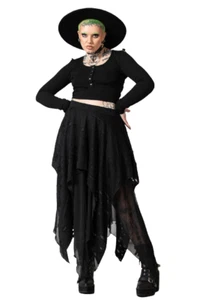 Killstar Death Valley Distressed Witchy Gothic Punk Long Maxi Skirt KSRA003520 - Picture 1 of 5
