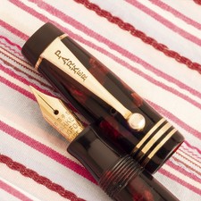 Vintage PARKER DUOFOLD Red Burgundy VEST POCKET Deluxe Fountain Pen Gold Filled 