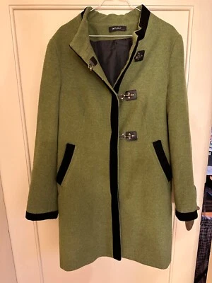 Malibu Italia grüner Filzmantel Hakenverschluss dt. Größe 44 - Bild 1 von 4