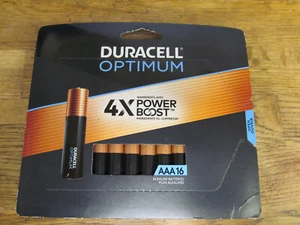 NEW FACTORY SEALED DURACELL OPTIMUM AAA BATTERIES 16 PACK - 16 PCS FREE SHIP - Picture 1 of 2