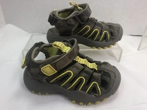 Cat & Jack Toddler Boys Sandals Size 5 Camouflage & Yellow #27 O - Picture 1 of 7