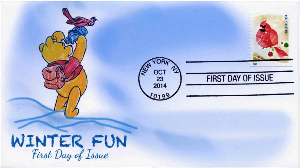 SC 4939, 2014, Winter Fun, Bird Watching, FDC,  Item 14-190 - Image 1 of 1