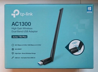 TP-LINK Archer T3U Plus 1300Mbps Wireless Dual-Band USB Adapter - Black - Image 1 of 3