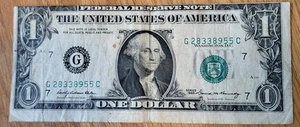1969 Off Center Dollar Bill - Picture 1 of 3