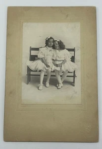 Antike Foto Kabinett Karte zwei kleine Mädchen 1906 Fred J. Feldman El Paso Texas - Bild 1 von 11