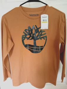 Timberland Graphic Boys Logo T-Shirt /Long Sleeve/ Wheat / Medium 10 - 12 / $26 - Picture 1 of 6