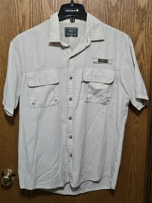 G.H. Bass & Co Explorer Fishing Shirt Mens L Beige Khaki Vented Outdoor Travel - Image 1 of 4