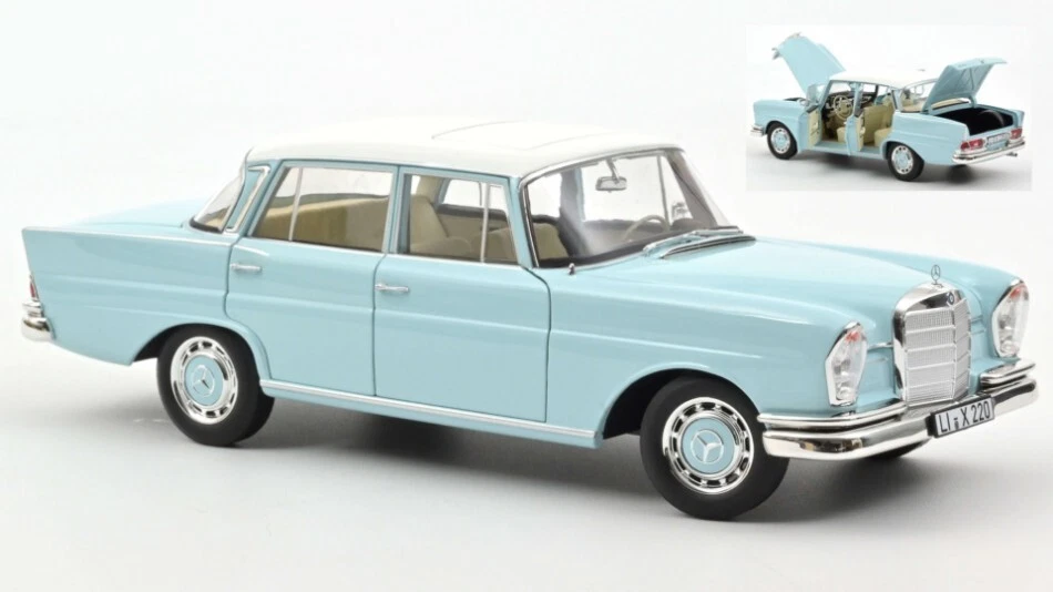 MERCEDES 220 S 1965 LIGHT BLUE 1:18 - Immagine 1 di 1