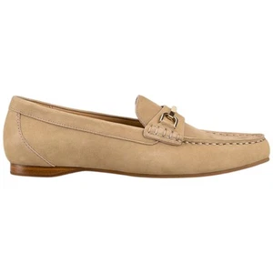 Womens Hush Puppies Keeper Taupe Nubuck Slip On Flat Shoes - Picture 1 of 7