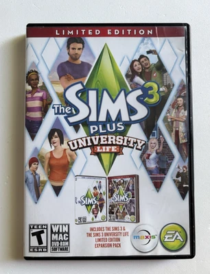 SIMS 3 Plus University Life Limited Edition Expansion Pack Windows/Mac COMPLETE - Image 1 of 4