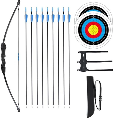 Procener 45" Bow and Arrow Set for Kids, Archery Beginner Gift - BLACK