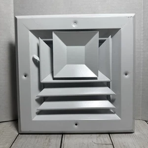 6 in. x 6 in. 3-Way Aluminum Square Ceiling Diffuser in White - Picture 1 of 13