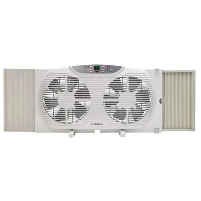 Lasso Window Fan 9? Remote Control Reversible Twin Electronically w/ - Image 1 of 4
