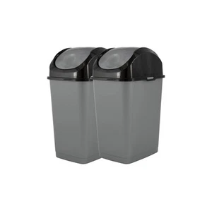 Mini Plastic Trash Can with Swing Top Lid 1.25 Gallon Compact Small Waste Bin... - Picture 1 of 9