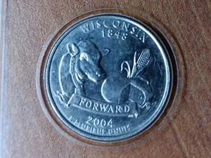 2004-D WISCONSIN STATE QUARTER "HIGH LEAF" ERROR - Picture 1 of 3