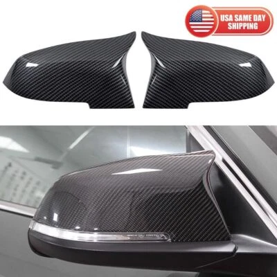 Carbon Fiber Style Side Mirror Cover Cap BMW 2014-2018  F10 F11 F18 5-Series LCI - Imagem 1 de 4