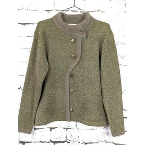 YULI Twee Retro Artsy Unique Nubby Wool Knit Sweater Sage Green Size Small - Picture 1 of 8