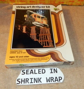 String Art Designer Kit "Mountain Loco" Steam Engine Train, Vintage 1980 Sealed