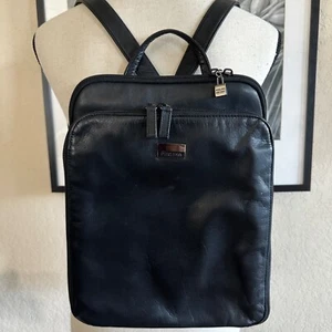 PERLINA New York Soft Black Leather Backpack Carryall Purse - Picture 1 of 11
