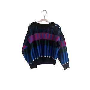 Barrel Vintage Knit Sweater Colorful Pattern Made in USA Kids Size 4 - Picture 1 of 5