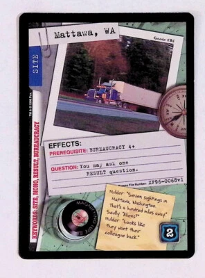 Mattawa, WA 1996 X-Files Trading Card Game TCG CCG Site Card Common - Image 1 of 2