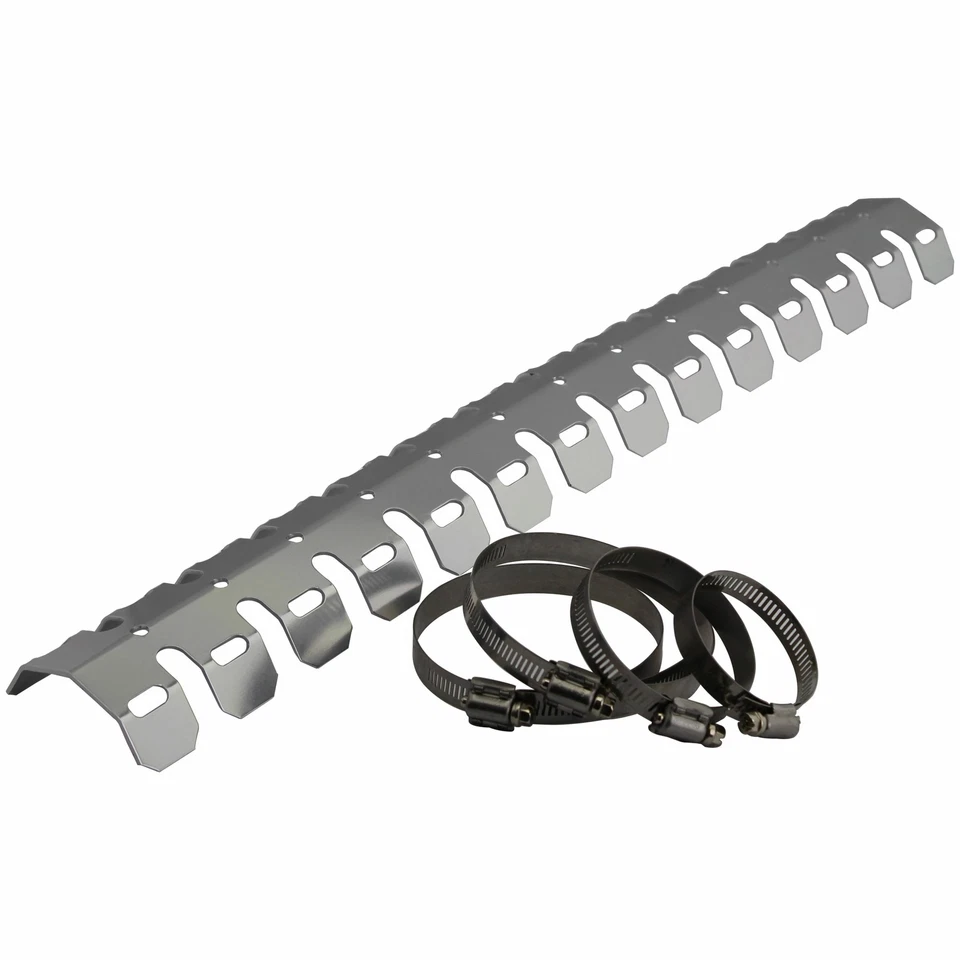 Motorcycle Exhaust Protector Shield 61cm With 4 Clamps - Silver - Image 1 of 1