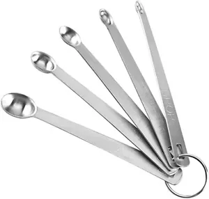 Measuring Spoons Stainless Steel Mini Set 5 Pc Mini Measuring Spoons Set Kitchen - Picture 1 of 4