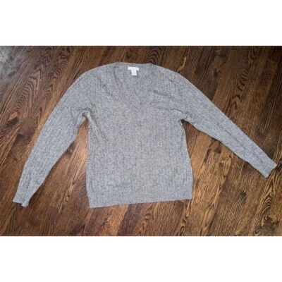 Tweeds Women's Gray V-Neck 2-Ply Cashmere Sweater Size M Long Sleeve Pullover - Image 1 of 4
