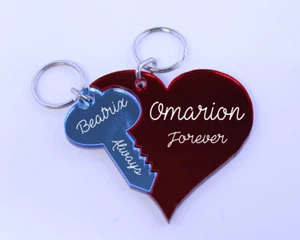 Llavero Key to Your Heart ESPEJO ACRÍLICO PERSONALIZADO LLAVE CORAZÓN Llavero - Imagen 1 de 1