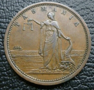 Australia Hobart Town Tasmania 1d Penny Token 34mm R. A. Mather TN163 (1863) - Picture 1 of 2