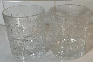 2-Double Old Fashioned Glass Tumbler Royal Crystal Rock Mixology  Tattoo Pattern - Picture 1 of 7