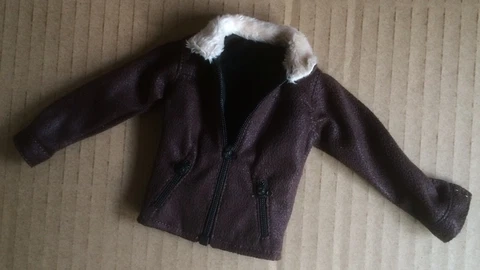 Custom 1/6 scale Leather Jacket Fit walking dead 5 Rick Grimes Damtoys body head Cover