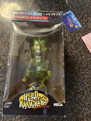 NECA Spider-Man Movie Green Goblin HEAD KNOCKERS Bobblehead 2002 New In Box - Image 1 of 2