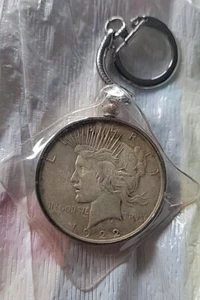 1922 Dollaro della pace USA 90% argento moneta da $1 portachiavi con custodia in plastica - Foto 1 di 4