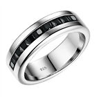 Sterling Silver Rings for Men Promise Wedding Band Ring for Him CZ Mens Jewelry