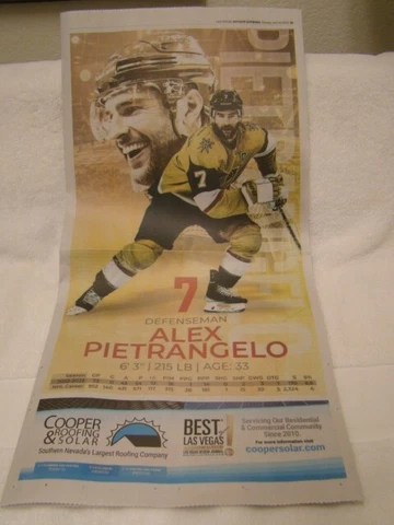 LV  Golden Knights ALEX PIETRANGELO poster. Las Vegas Review Journal 06/13/23 Cover