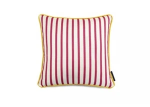 SOPHIE ROBINSON Dekokissen Inlettstreifen Fuchsia / Ocker gefüllt 43 x 43 cm - Bild 1 von 2