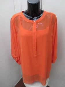 BLUSA SARA NARANJA TOP PLUS CAMISOLA POLIÉSTER TALLA 16 - GUC - Imagen 1 de 19