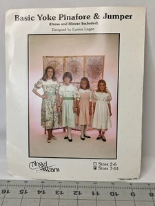 Angel Wears Basic Yoke Pinafore Jumper Pattern Size 7-14 Uncut - Picture 1 of 7