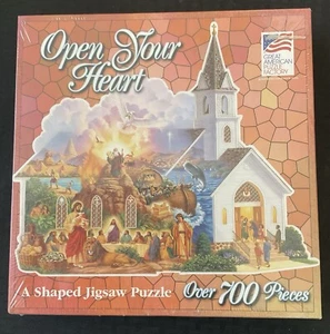 VINTAGE Open Your Heart A Shaped Jigsaw Puzzle Over 700 Pieces Great America NEW - Picture 1 of 3