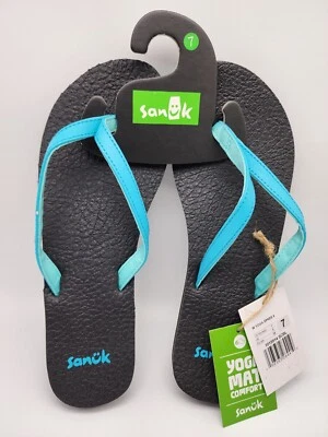 Sandalias Sanuk para mujer talla 7 Yoga Spree 4 chanclas azul buceo nuevas con etiquetas Foto 1 de 4