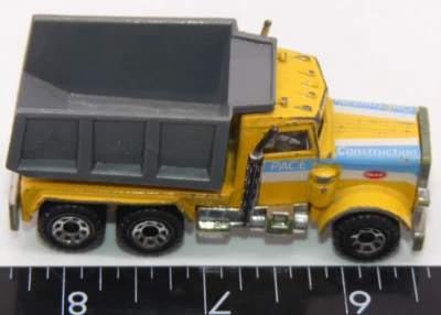 Vintage 1981 Matchbox Peterbilt Dump Truck Diecast Car Yellow Blue White - Image 1 of 4